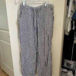 Beachy Blue Striped Linen Pants